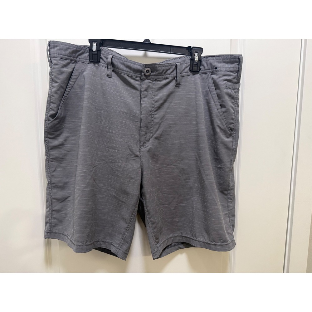 Hook and Tackle Mens Gray Technical Fishing Shorts Stretch Size 40‎ Slub Texture